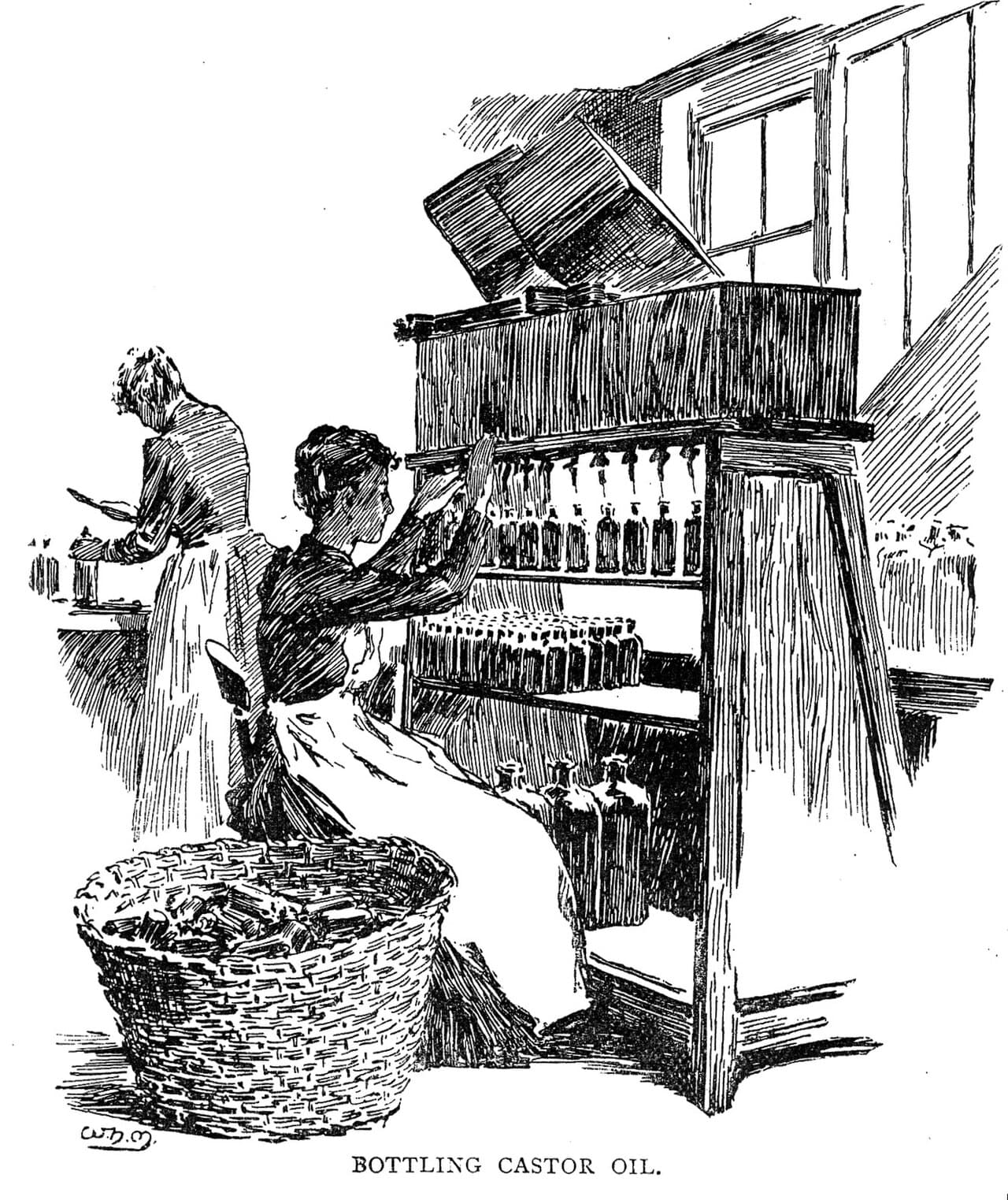 Mise en bouteille d'huile de ricin