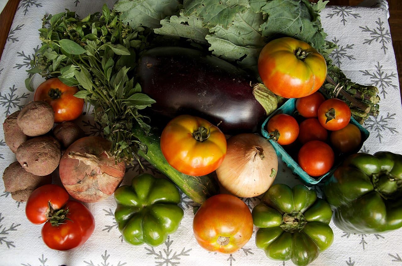 Assortiment de légumes frais pour la descente alimentaire
